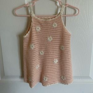Zara Daisy Crochet Knit Dress - Peach